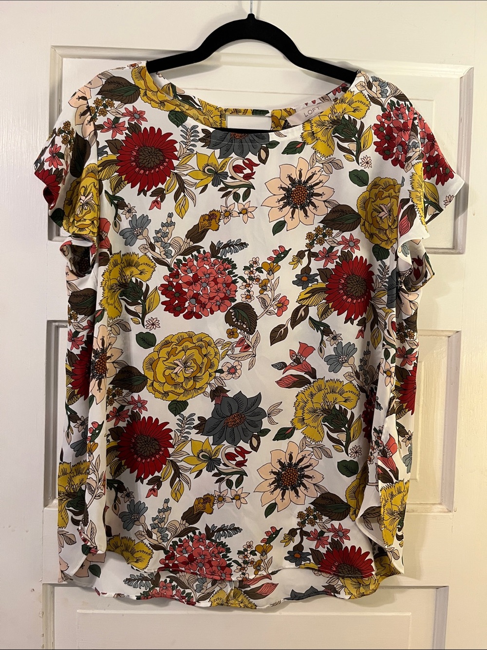 Floral Ruffle Sleeve Blouse - Multi Floral